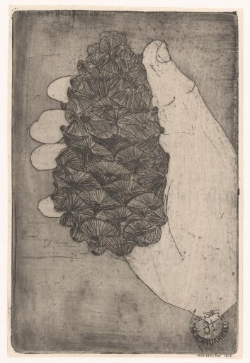 Hand with a pinecone