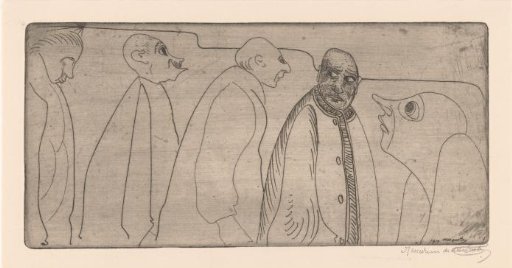 Five figures in a row