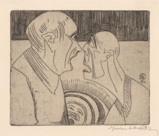 Two figures staring at each other