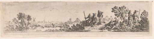 Vignette with Travellers in a Landscape
