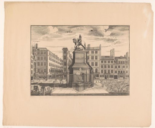 View of the monument with the statue of Charles II, King of England