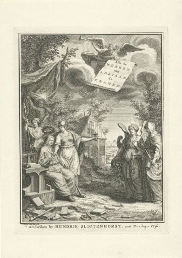 Minerva hands the pen to Adriaan de Kramer