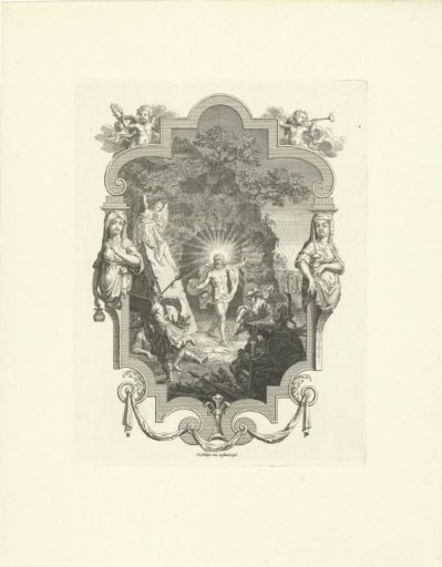 Cartouche with the Resurrection of Christ
