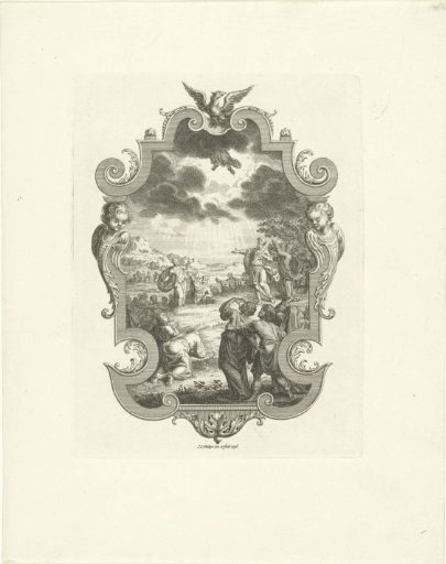 Cartouche with the Ascension of Christ