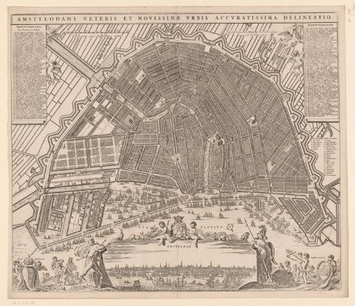 Plan of Amsterdam with city view