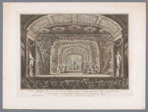 Theatrical performance for the royal couple in the theatre on the Keizersgracht in Amsterdam, 1768