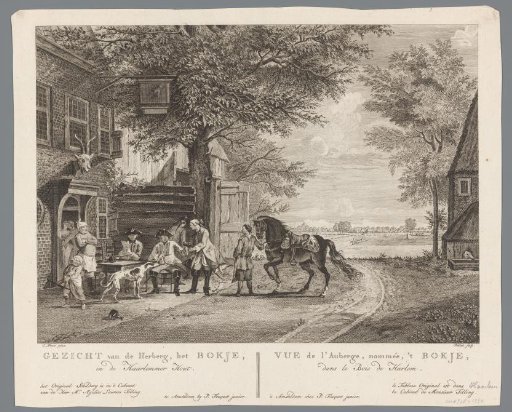 People in front of the inn Het Bokje in the Haarlemmerhout