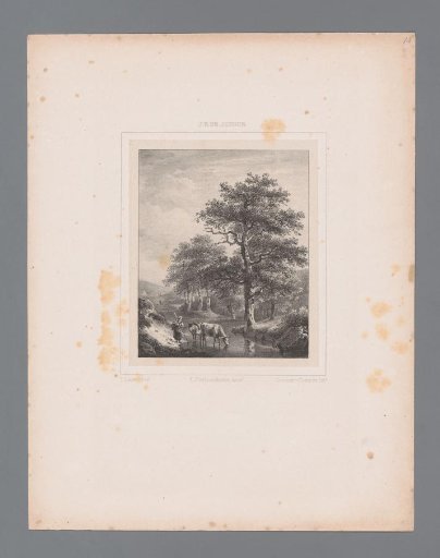 Landscape with a drinking cow