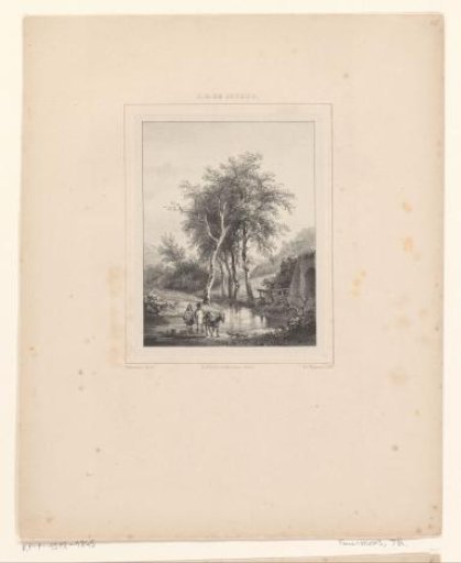 Landscape with two figures and a donkey