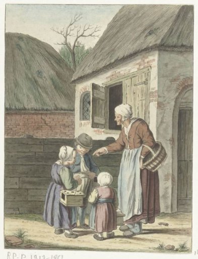 Courtyard with an Old Woman and Three Children