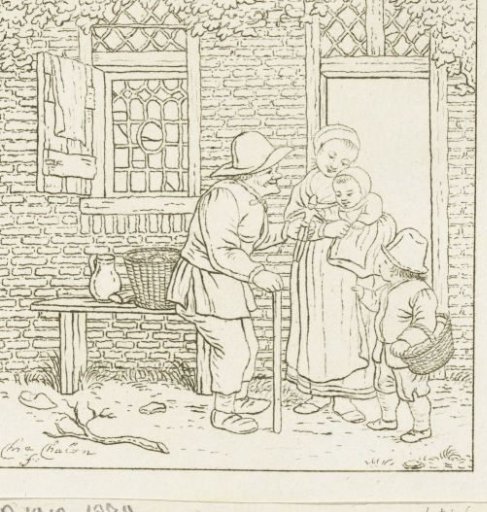 Old man distributing toys