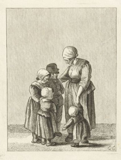 Mother with four children