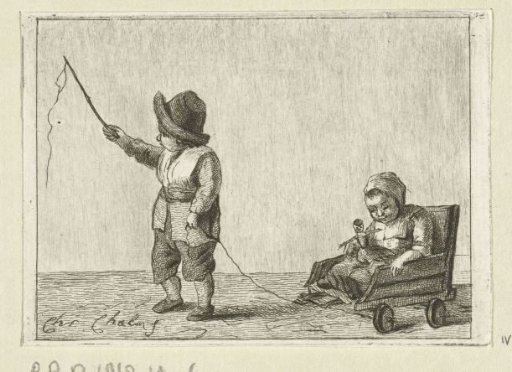 Children Playing with a Toy Cart