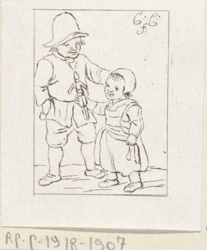 Boy and girl with a doll