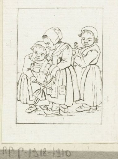 Three Girls with Dolls