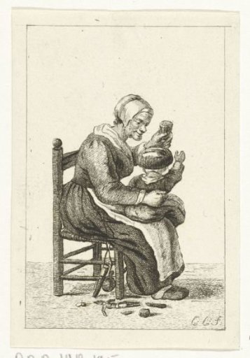 Woman with child on lap