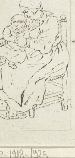 Seated mother with child