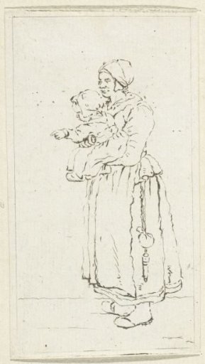 Standing mother with child