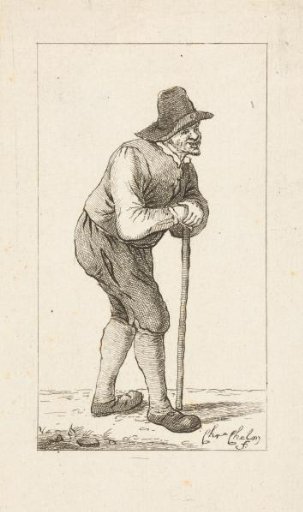Man leaning on a staff