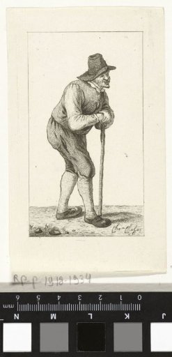 Man leaning on a staff