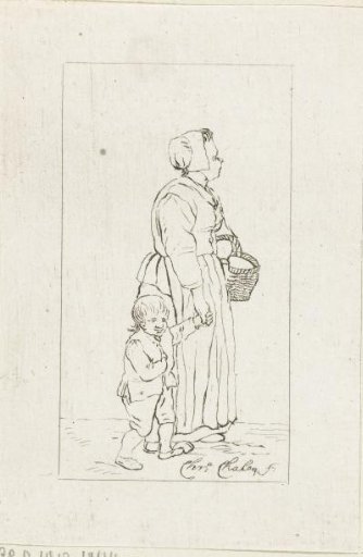 Standing woman with child