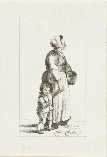 Standing woman with child