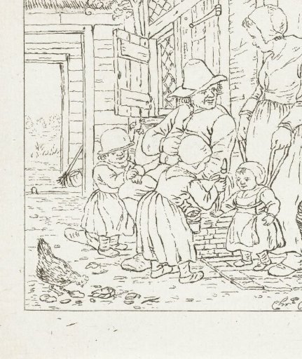 Family in front of a house