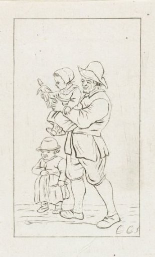 Father with two children