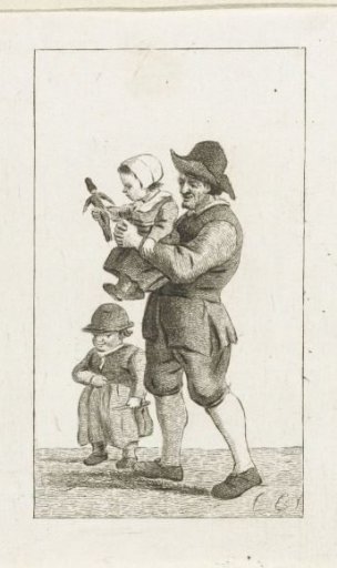 Father with two children