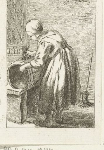 Woman scrubbing