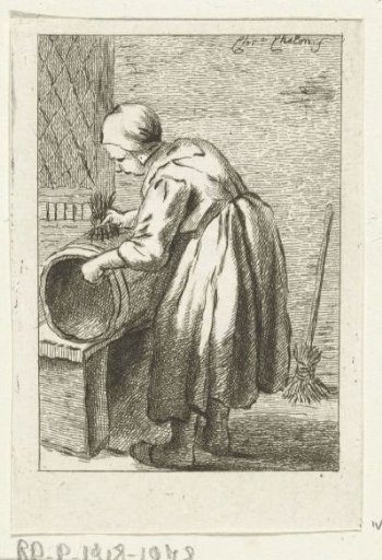 Woman scrubbing