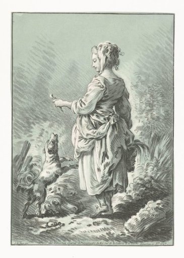 Young Woman with a Dog