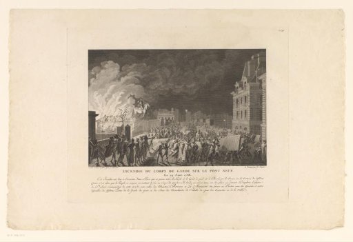 Fire on the Pont Neuf in Paris