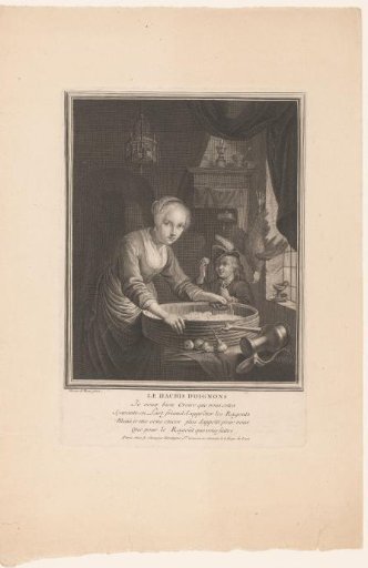 Maid Chopping Onions in a Kitchen