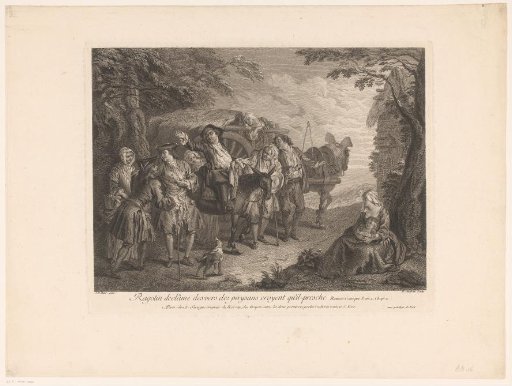 Ragotin on Horseback Among Some Peasants