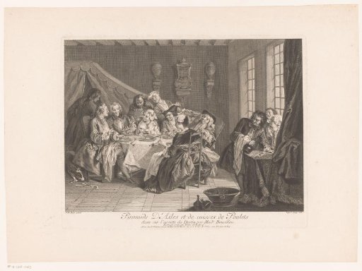 Figures Dining Around a Table