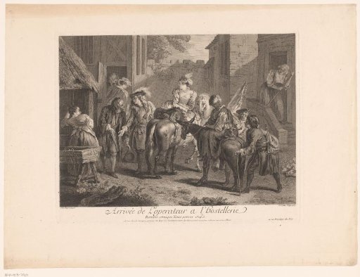 Company arriving at an inn