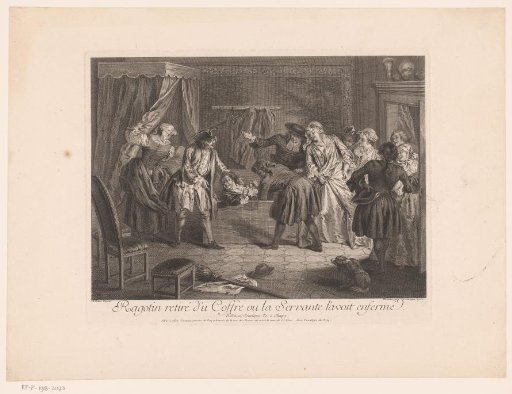 Bedroom Interior with Company and Ragotin in a Chest