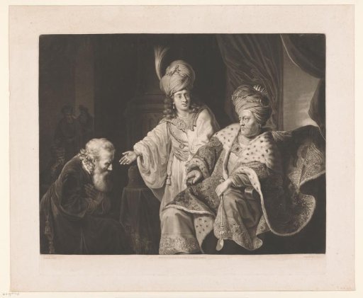 Joseph presenting his father to Pharaoh