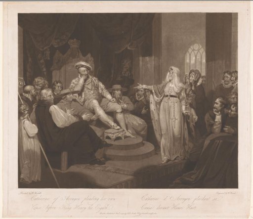Catherine of Aragon pleading for Henry VIII, King of England