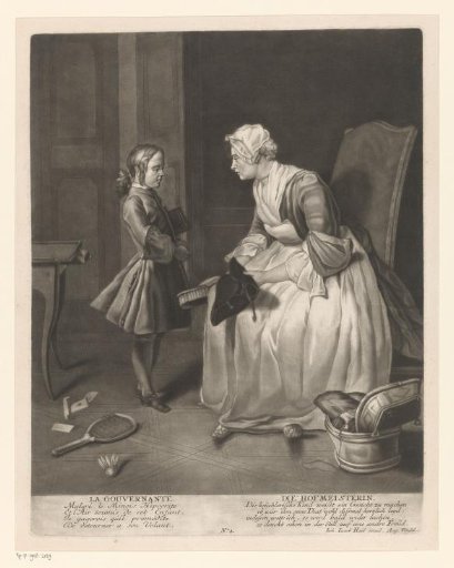 Housekeeper Speaking to a Boy