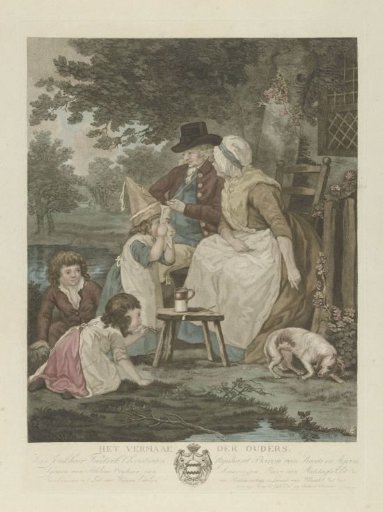 Parents and playing children
