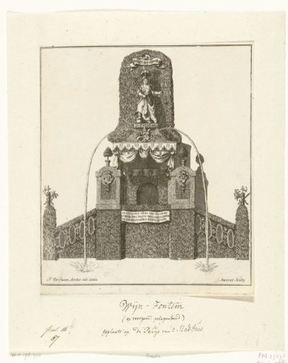 Fountain before the Facade of the Town Hall upon the Entrance of Willem IV and his Consort in Breda on 13 September 1737