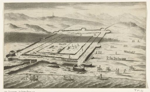 Coastal landscape with the foundations of the House at Britten