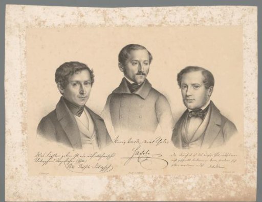 Portrait of Hans Alfred Erbe, Arthur Ottomar Olympius Dölitzsch and A. Donai