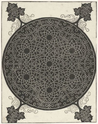 Embroidery Pattern with Seven Flower-Shaped Motifs
