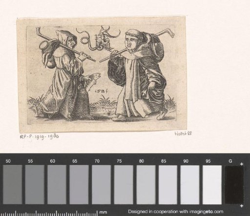 Franciscan and Dominican Monk, a Devil in the Middle
