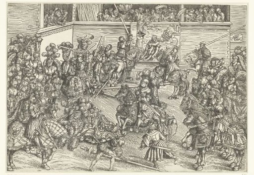 Tournament of the Electoral Court of Saxony with Tapestry 'Samson Slaying the Lion'
