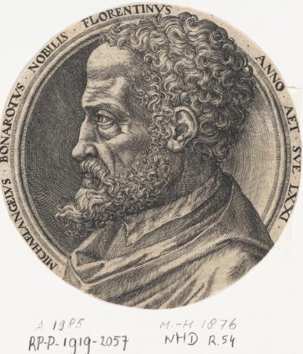 Portrait of the artist Michelangelo, at the age of 71
