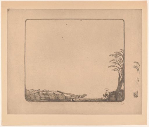 Figures and a Palm Tree on a Shore in Batavia